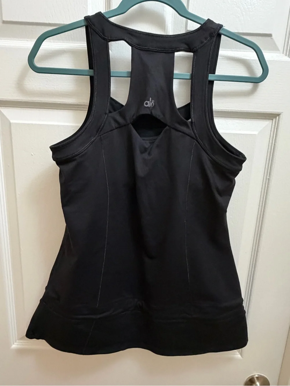 ALO Yoga Black Racerback Tank with Cutout Back